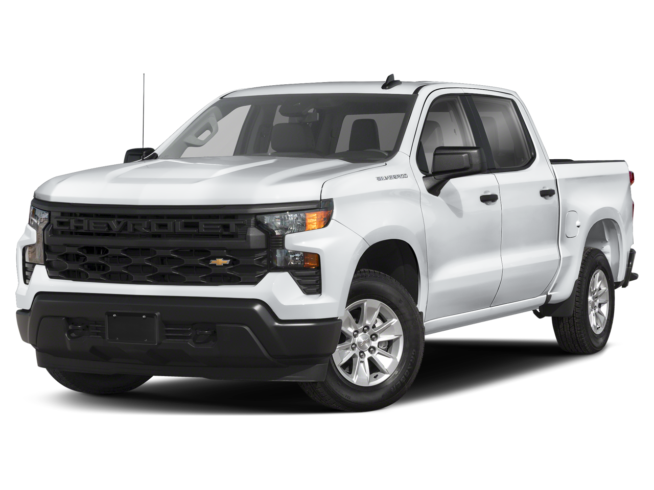 2026 Chevrolet Silverado 1500 Custom in Black — front three-quarter view