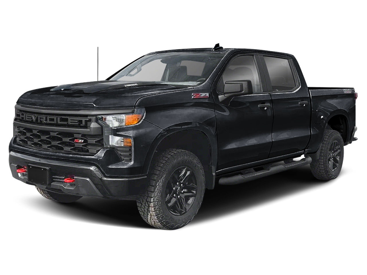 2026 Chevrolet Silverado 1500 Custom Trail Boss in White Sands — front three-quarter view