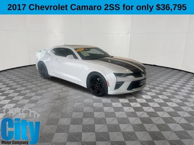 2017 Chevrolet Camaro 2SS in Summit White — front three-quarter view