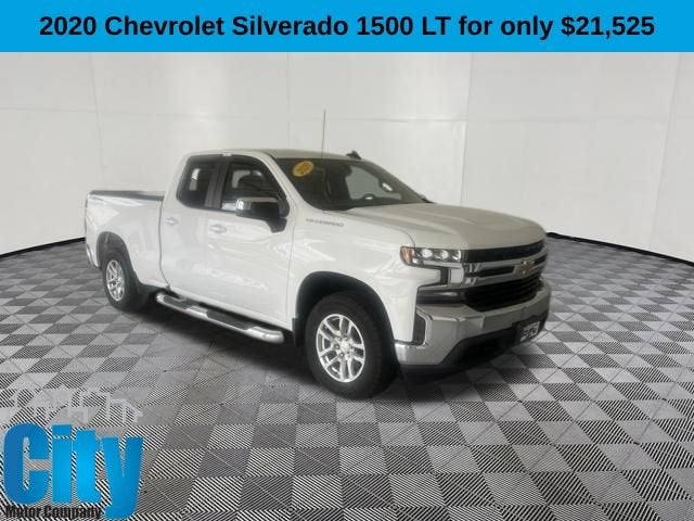 2020 Chevrolet Silverado 1500 LT in Summit White — front three-quarter view