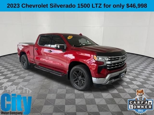 2023 Chevrolet Silverado 1500 LTZ in Radiant Red Tintcoat — front three-quarter view