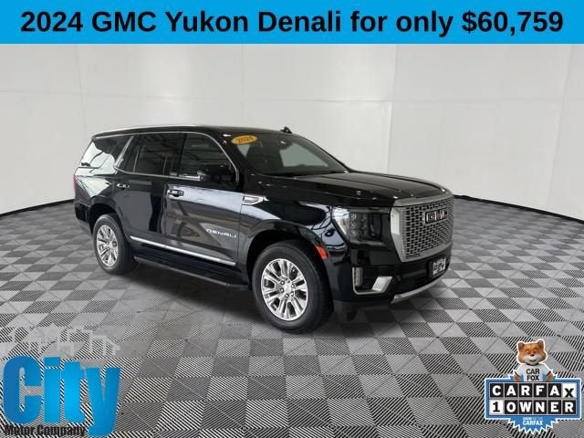 2024 GMC Yukon Denali in Onyx Black — front three-quarter view