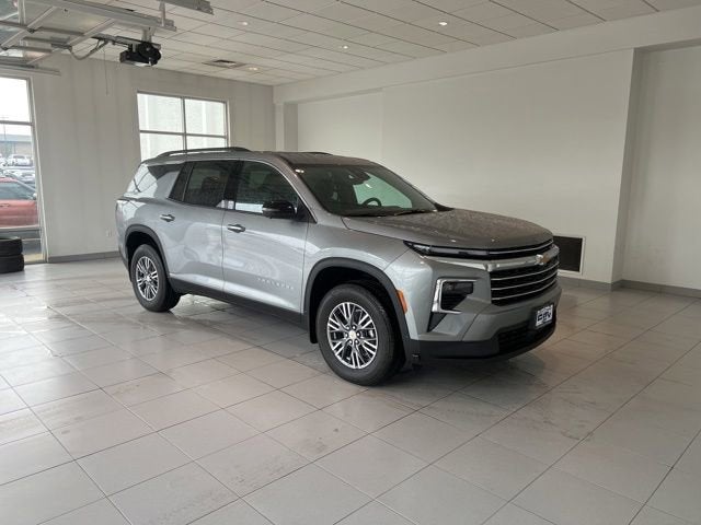 2026 Chevrolet Traverse LT in Sterling Gray Metallic — front three-quarter view