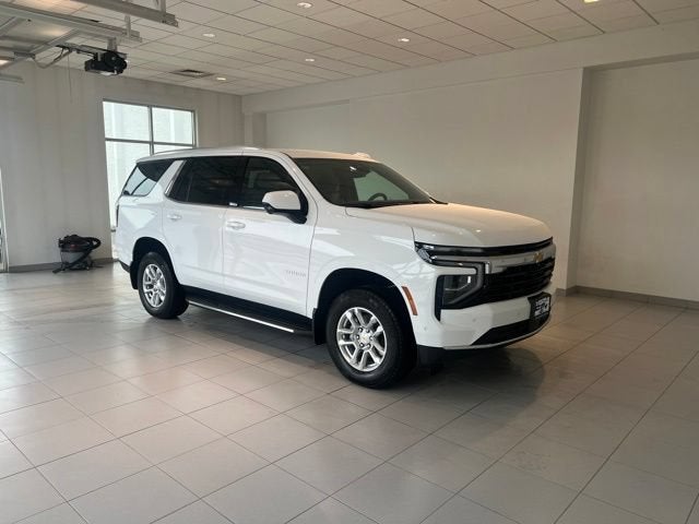 2026 Chevrolet Tahoe LS in Summit White — front three-quarter view