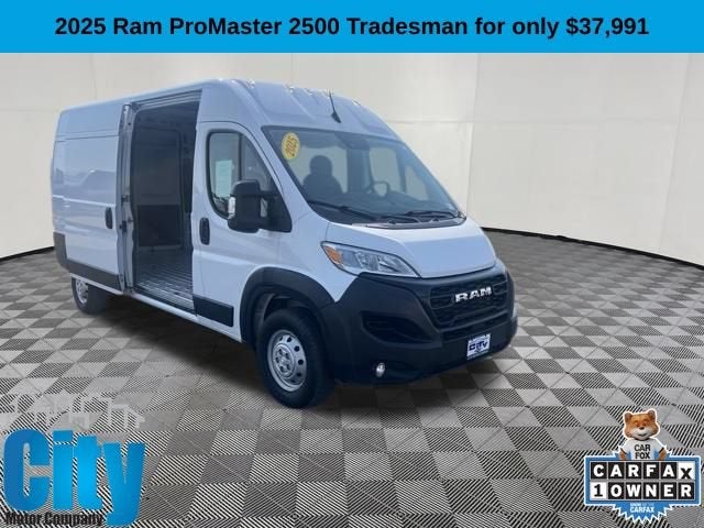 2025 RAM ProMaster Cargo Van Tradesman in White — front three-quarter view
