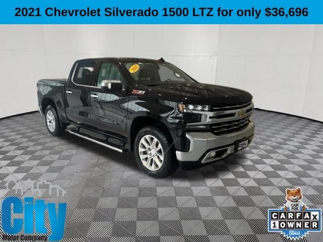 2021 Chevrolet Silverado 1500 LTZ in Black — front three-quarter view
