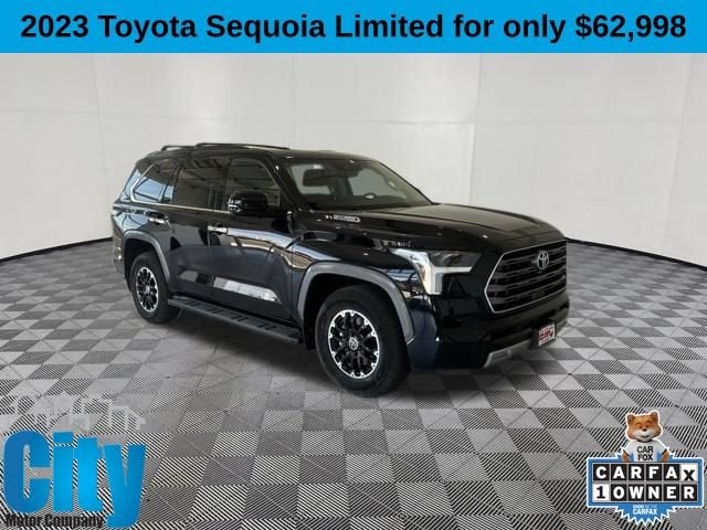 2023 Toyota Sequoia SR5 in Black — front three-quarter view
