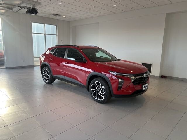 2026 Chevrolet Trax 2RS in Apex Red — front three-quarter view
